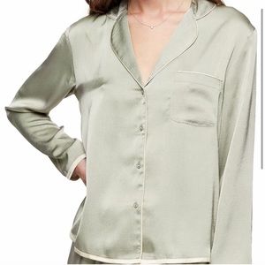ISO TOPSHOP green hammered satin pajama top